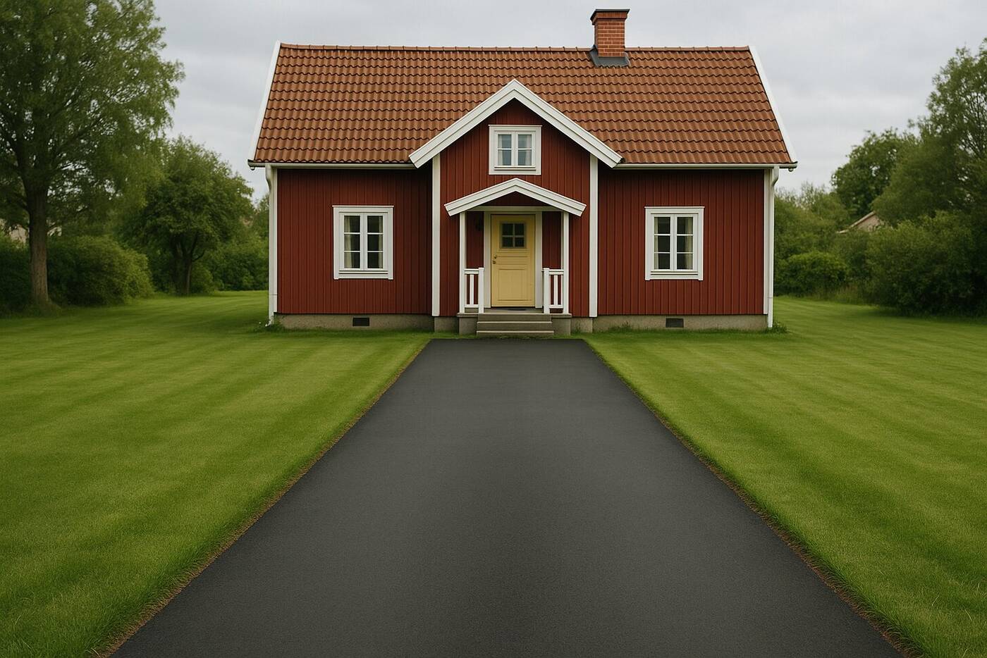 Efter: Asfaltsuppfart